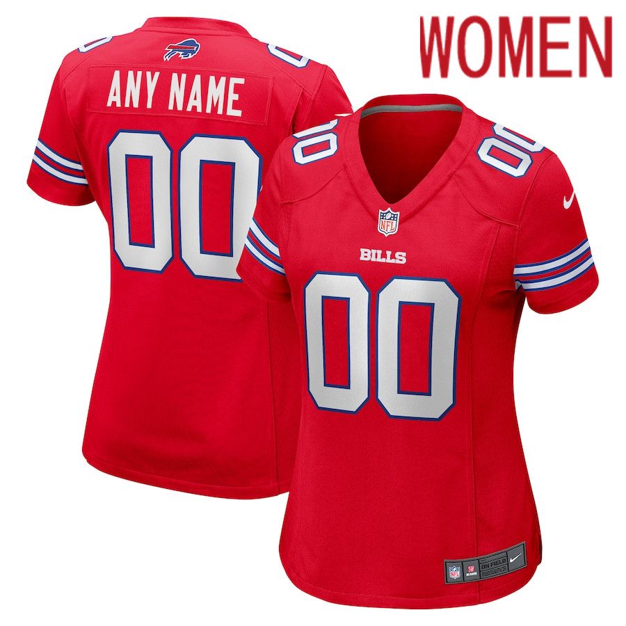 Women Buffalo Bills Nike Red Alternate Custom Game NFL Jersey